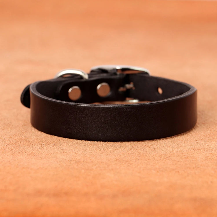 Genuine leather dog collar and leash set – durable and comfortable for small to medium dogs