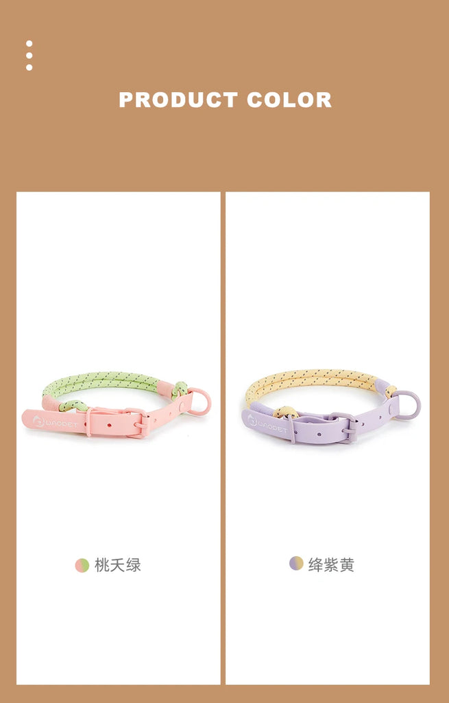 Cute Candy Style Nylon Dog Collar – Waterproof, Reflective, and Customizable