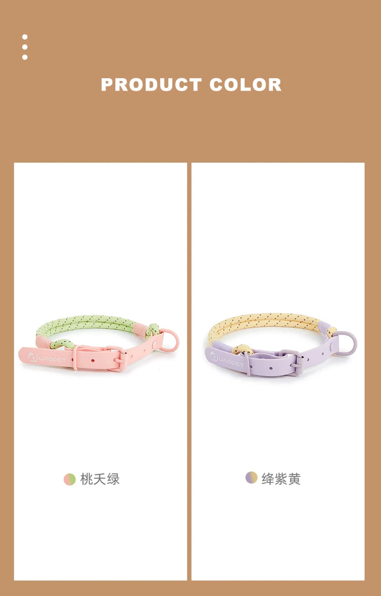 Cute Candy Style Nylon Dog Collar – Waterproof, Reflective, and Customizable