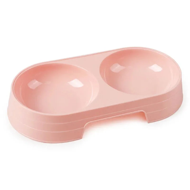 Double Pet Bowl for Small Dogs & Cats – Stainless Steel Food and Water Feeder with Non-Slip Base