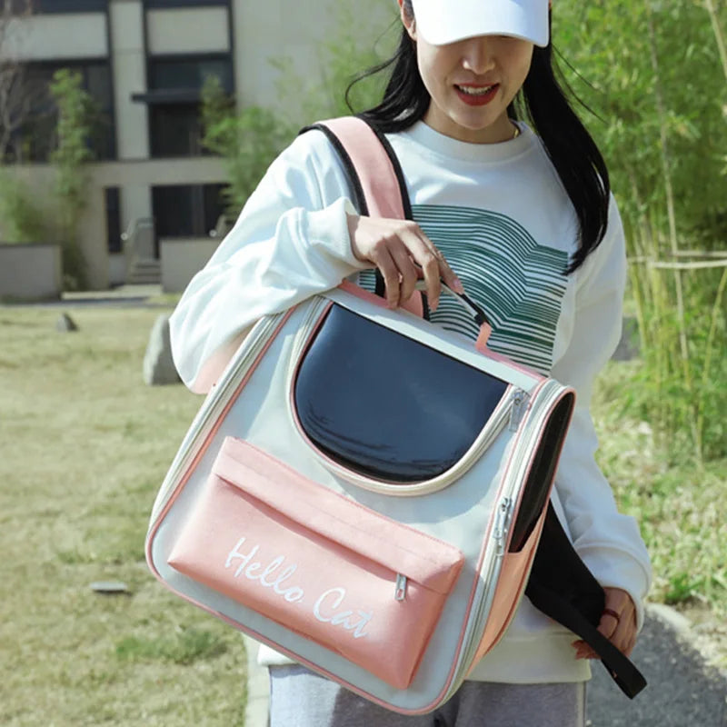 Windproof Outdoor Travel Backpack for Cats/Small Dogs | Pet Carrier Bag with Cushion