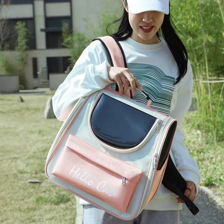 Windproof Outdoor Travel Backpack for Cats/Small Dogs | Pet Carrier Bag with Cushion