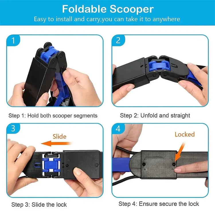 Pet Pooper Scooper with Long Handle – Portable Waste Picker for Dogs and Cats