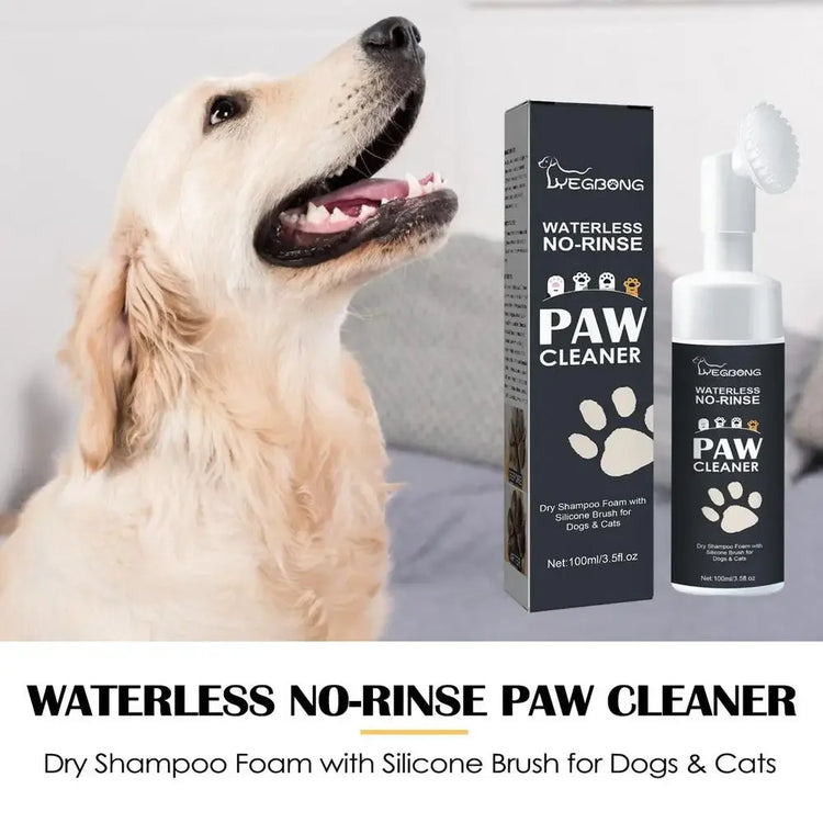 Pet Foot Cleaner Foam with Silicone Brush – Gentle, No-Rinse Paw Cleaner for Dogs & Cats