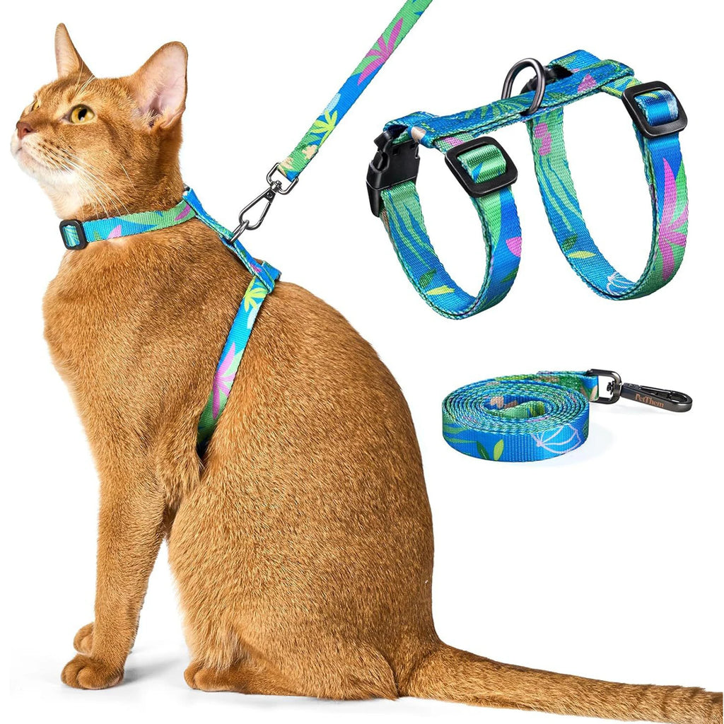 Cat Carrier – Lightweight & Escape-Proof | Adjustable Soft Harness & Leash Set for Walking & Travel | Secure & Breathable Kitten Harness