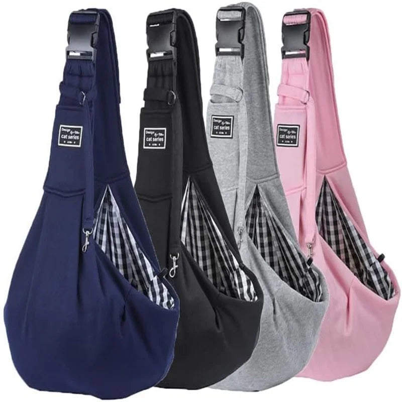 Adjustable Pet Carrier Sling Bag – Soft, Breathable Shoulder Tote for Small Dogs & Cats
