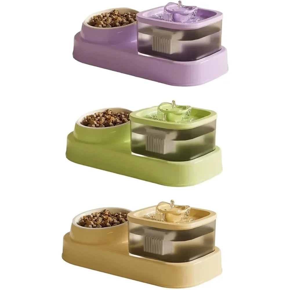 Large Dog Bowl | Cats Food Bowls | 2 in 1 Pet Feeders | Water Fountain & Food Container | Automatic Feeder & Waterer | Pet Feeding Supplies