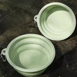2pcs Collapsible Silicone Pet Bowls for Food & Water  | Outdoor Camping & Travel Portable Folding Supplies Dishes with Carabiner
