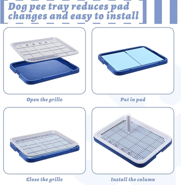 Reusable Dog Potty Training Tray – Non-Slip Puppy Pad Holder for Indoor & Outdoor Use