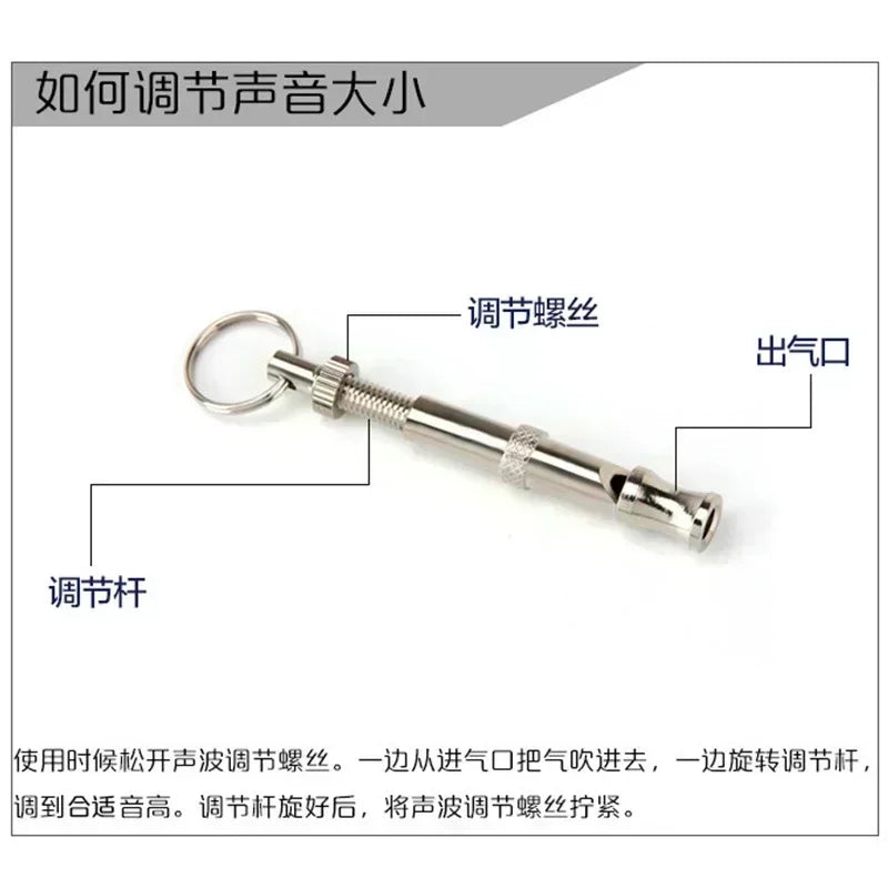 Adjustable Stainless Steel Dog Training Whistle – Stop Barking & Control Aid