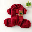Fleece Warm Winter Dog Jumpsuit Pajamas for Small Dogs | Pomeranian Puppy Nightshirt & Cat Overalls