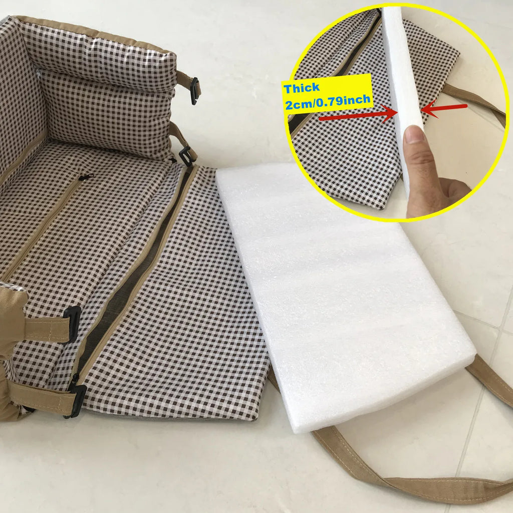 Portable Dog Car Seat Booster for Small Dogs and Cats – Soft, Comfortable Travel Carrier with Safety Straps