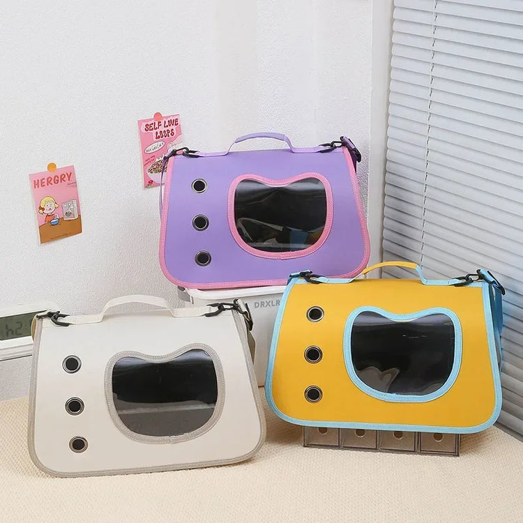 Portable Cat Carrier Bag – 360° Mesh Ventilated | Collapsible Handheld Tote | Small Pet Travel Backpack for Cats/Puppies