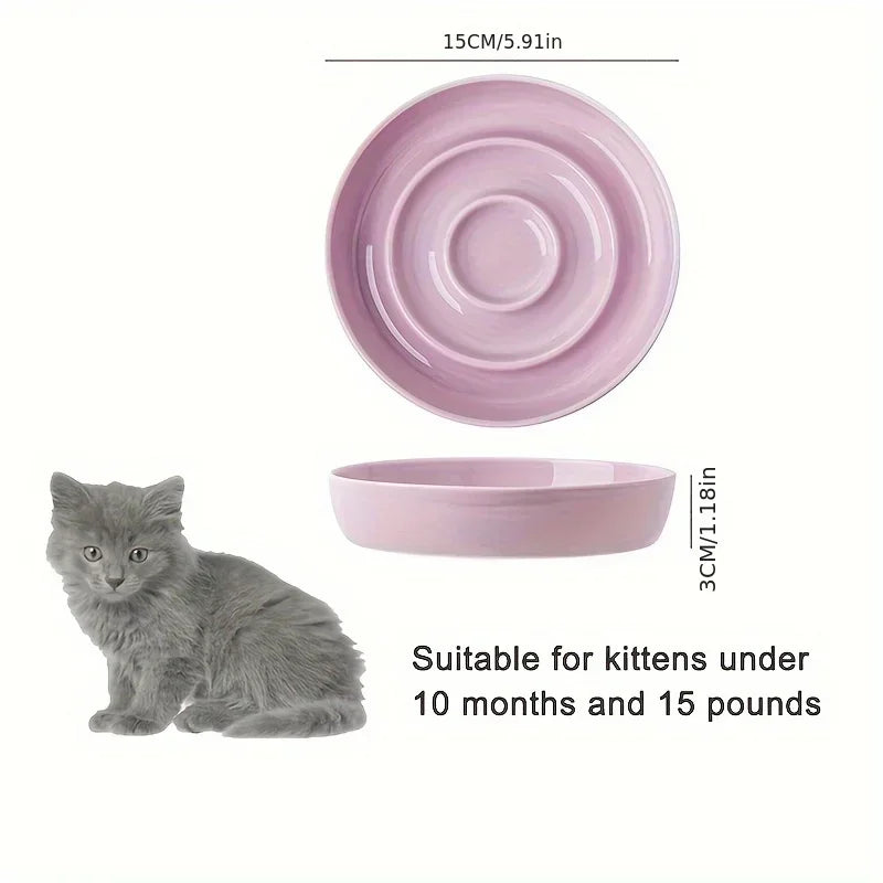 New Ceramic Cat Slow Food Bowl | Anti-choking Small Dog Food Bowl | Pet Supply