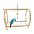 Bird Swing Toy | Wooden Parrot Perch Stand with Chewing Beads | Cage Playground for Budgie Birds