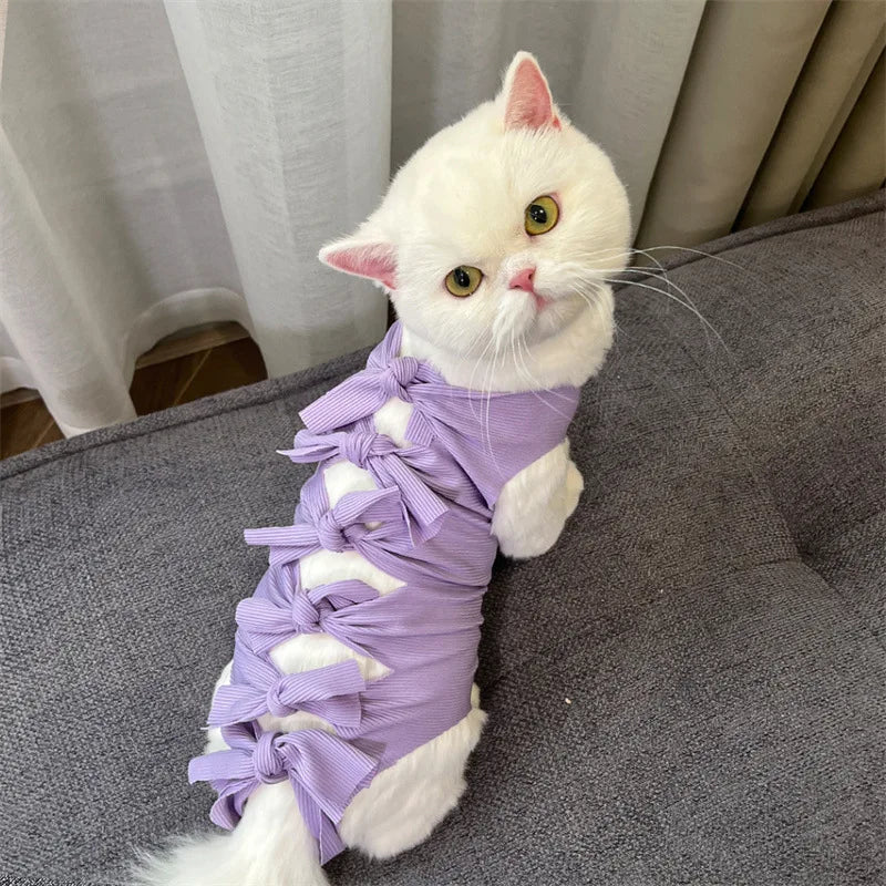 Cat Surgery Recovery Suit | Post-Op Onesie for Cats | E-Collar Alternative for Wound Protection