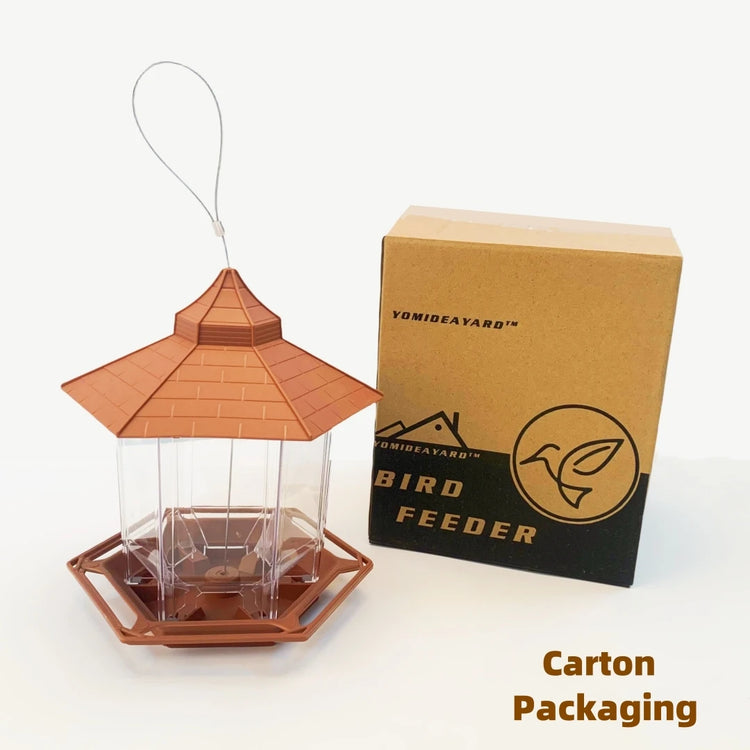 Bird Feeder | Automatic Food Feeding Tool for Birds | Hanging Gazebo Outdoor Nut Feeder | Multiple Hole Food Dispenser Container
