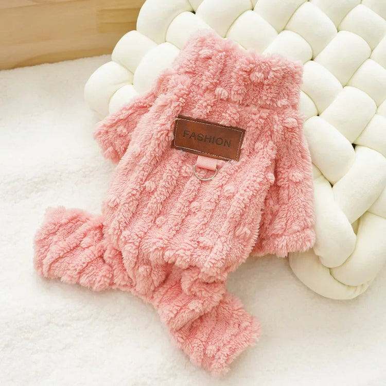 Cozy Fleece Jumpsuit for Small Dogs/Cats | Winter Pajamas for Chihuahua/Yorkie