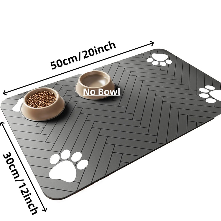 Pet Feeding Mat-Absorbent Pet Placemat for Food and Water Bowl | Waterproof Rubber Backing | Quick Dry Water Mat for Dog/Cat