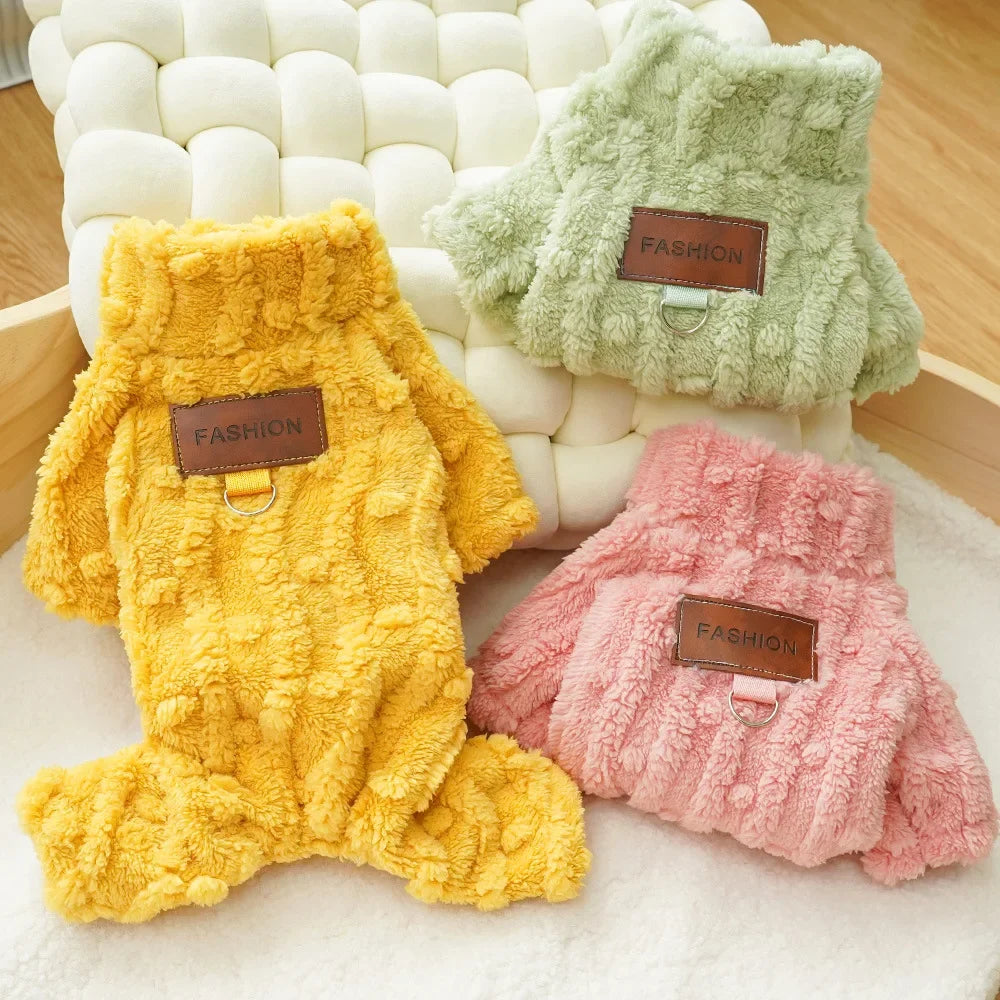 Cozy Fleece Jumpsuit for Small Dogs/Cats | Winter Pajamas for Chihuahua/Yorkie