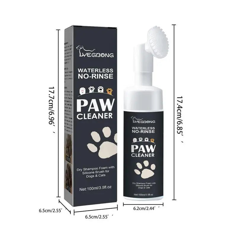 Pet Foot Cleaner Foam – Waterless Paw Cleaner with Silicone Brush for Dogs & Cats