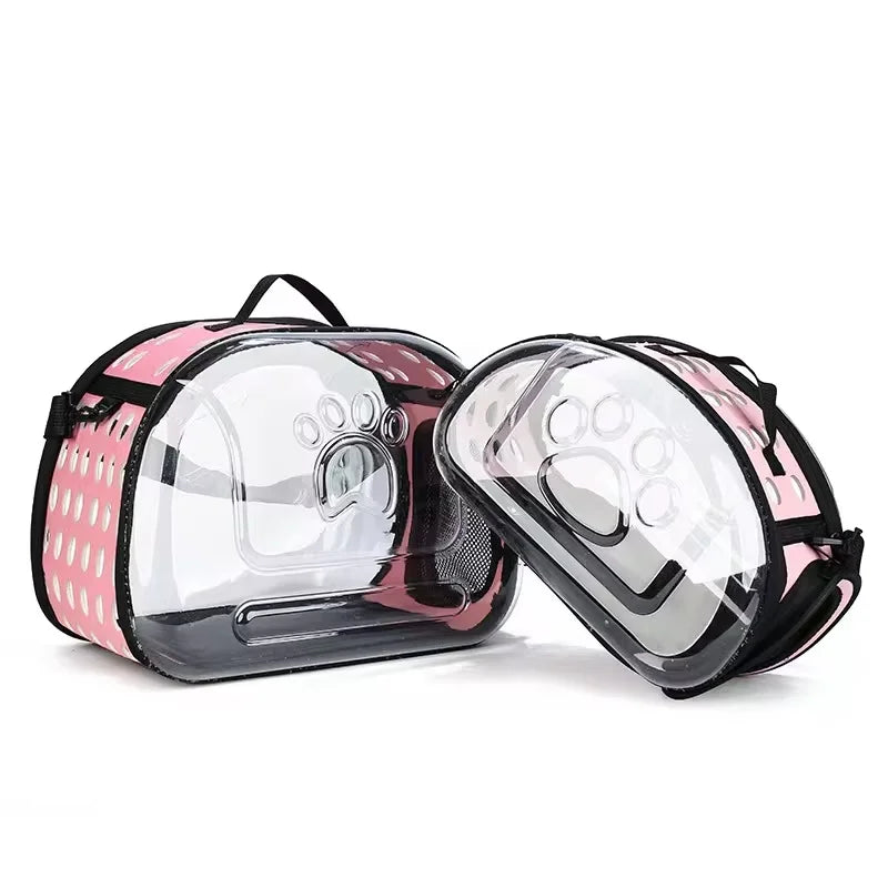 Cat/Dog Carrier Bag – Transparent, Breathable, Portable Travel Tote for Cats, Dogs & Rabbits