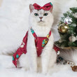 Christmas Pet Dress for Cats & Small Dogs | Red Bow Skirt | Holiday Costume