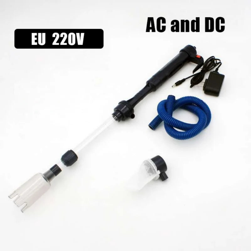 Electric Aquarium Gravel Cleaner & Water Changer – Battery/AC Powered Siphon Pump for Fish Tank Cleaning