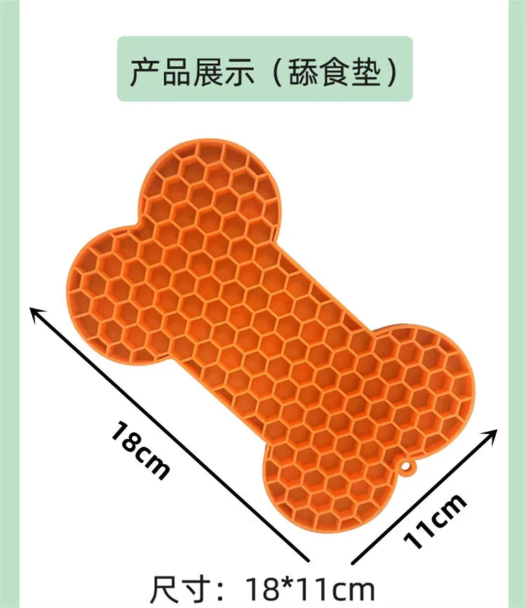 Silicone Pet Licking Mat for Cats/Dogs | Anti-Choking Slow Food Bowl | Bath Distraction Plate | Pet Supplies Cutlery