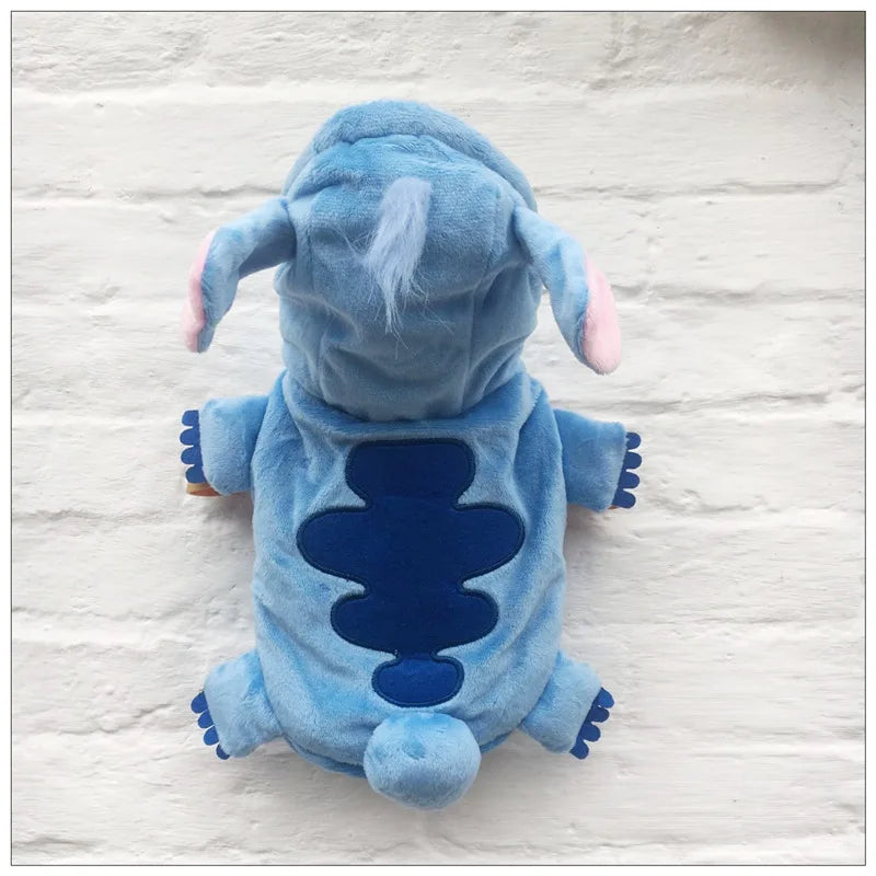 Autumn Winter | Cartoon Pet Clothing | Stitch Same Style | Cat/Dog Clothing | Two-Leg Pet Transformation Outfit | Warm Cotton Clothes