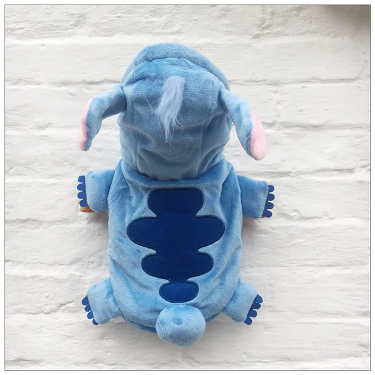 Autumn Winter | Cartoon Pet Clothing | Stitch Same Style | Cat/Dog Clothing | Two-Leg Pet Transformation Outfit | Warm Cotton Clothes