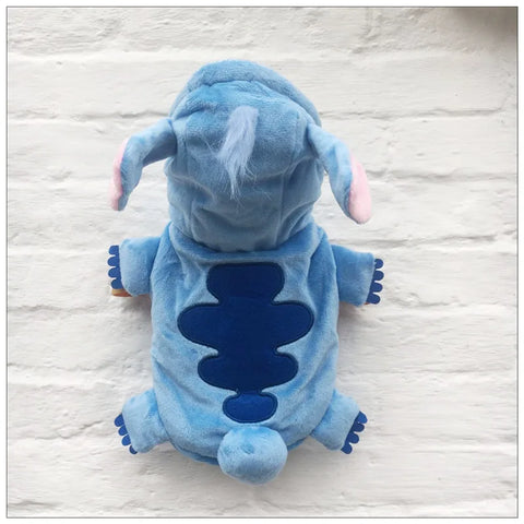 Autumn Winter | Cartoon Pet Clothing | Stitch Same Style | Cat/Dog Clothing | Two-Leg Pet Transformation Outfit | Warm Cotton Clothes