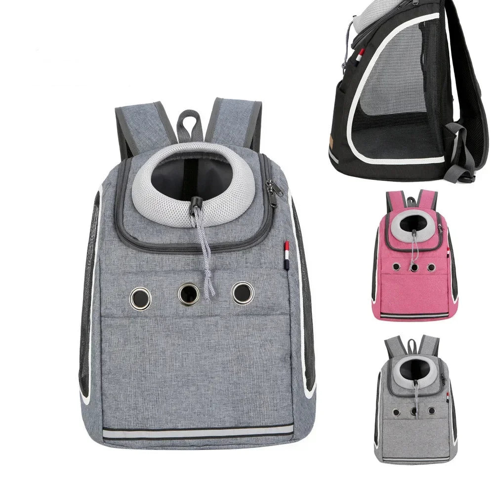 Portable Breathable Dog & Cat Carrier Backpack – Travel Pet Bag with Mesh Window and Adjustable Straps