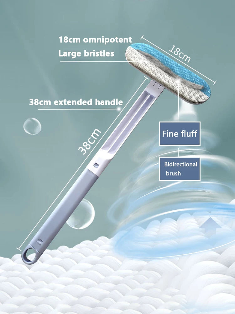 Multifunctional Pet Hair Remover Brush | Long Handle Fur Cleaner for Carpet, Sofa & Clothes | Manual Cat/Dog Hair Cleaning Tool