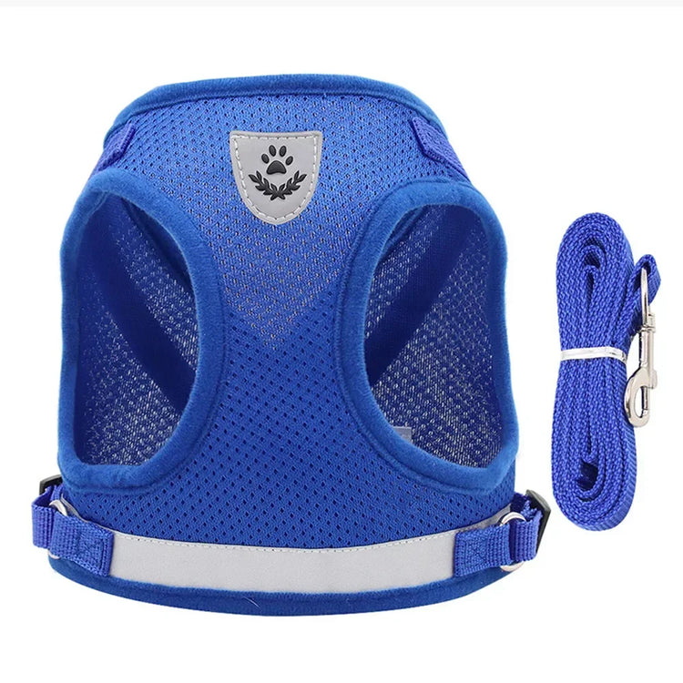 Cat Harness | Lead Leash Set | Adjustable Reflective Escape Proof Pet Mesh Vest Harness | Puppy Dog Collar | Small Dog Cat Pet Supplies