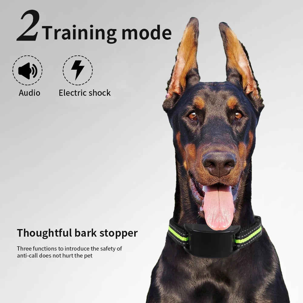 Automatic Anti-Bark Dog Training Collar – USB Rechargeable with Sound & Shock Modes