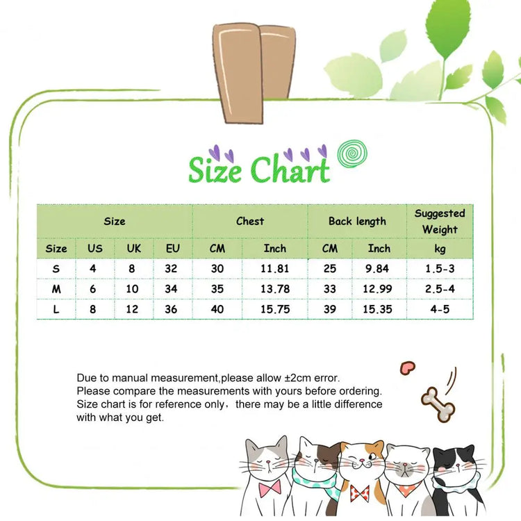 Cat Neutering Suit | Comfortable Adjustable Recovery Vest for Cats