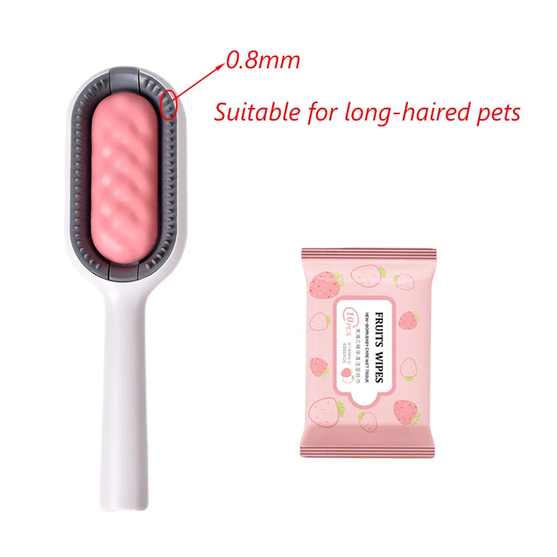 Clean Cat Dog Hair Removal Comb | Pet Grooming Brush | Wipes-Ready Brush for Cats/Dogs | Katten Accessories