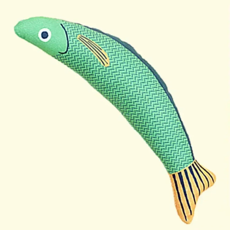 Cat Toy | Saury Fish Plush | Crinkle Sound | Catnip Kicker Toy | Interactive Teeth Grinding | Kitten Chew Toy | Pet Play Supply