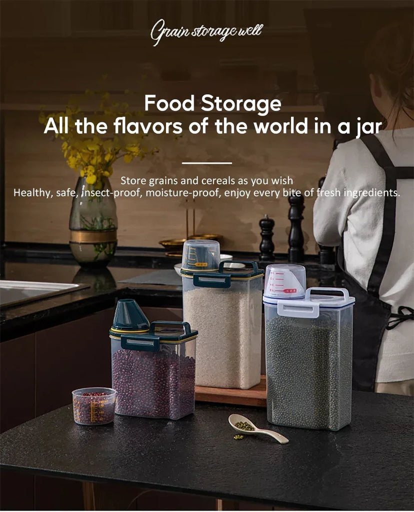 Dog Food Storage Bucket Pet Food Grain Storage Tank Kitchen Storage Rice Box Cat Food Grain Sealed Jar Dog Cat Accessories