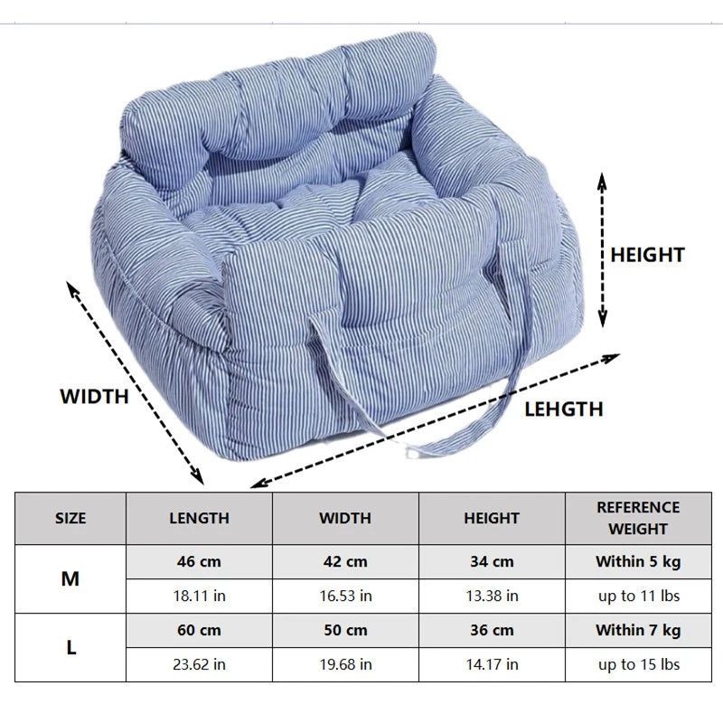 New Pet Dog Car Seat Bed Safety Car Seat Booster Portable Dog Carrying Bag for Small Dogs Cats Puppy Carrier Travel Accessories