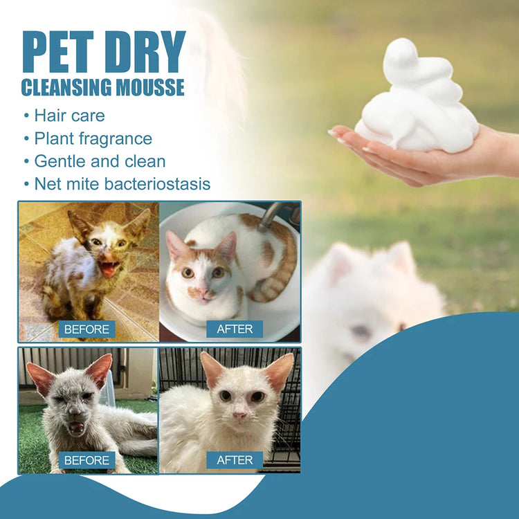 Portable Dog Waterless Cleaner – Deodorizing Cat Spray for Pet Cleaning and Travel Use
