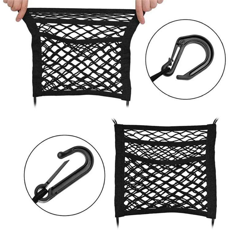 Dog Car Net Barrier with Storage Bag – Rear Seat Safety Fence for Pets and Kids