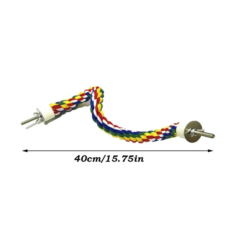 Parrot Bird Standing Toys | Cotton Rope Colorful Toy Chew Perches for Bird Cage | Woven Rope Bird Accessories | Parrot Toys