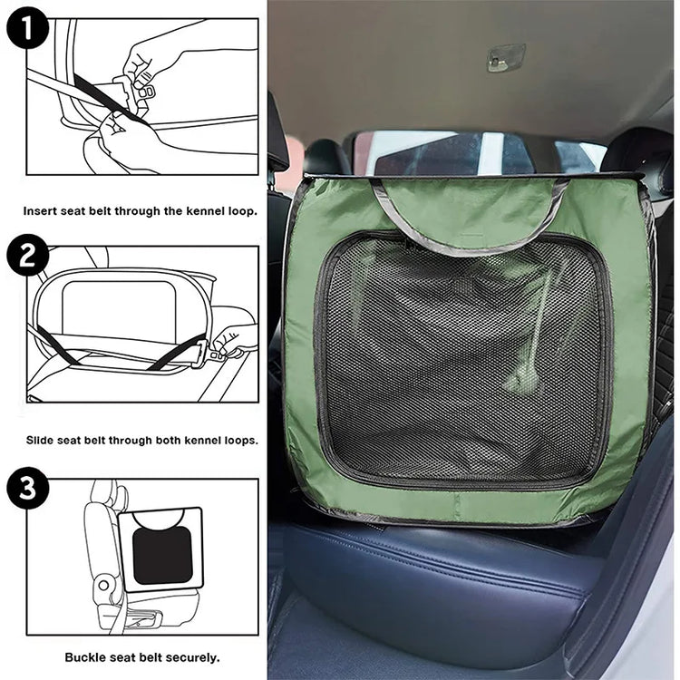 Portable Large Dog Bed Pop-Up Kennel – Indoor Outdoor Crate for Pets, Car Seat Kennel & Cat Bed