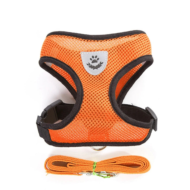 Breathable Cat Harness Leash Set Adjustable Puppy Cats Harness Vest French Bulldog Chihuahua Pug Outdoor Walking Lead Small Dogs