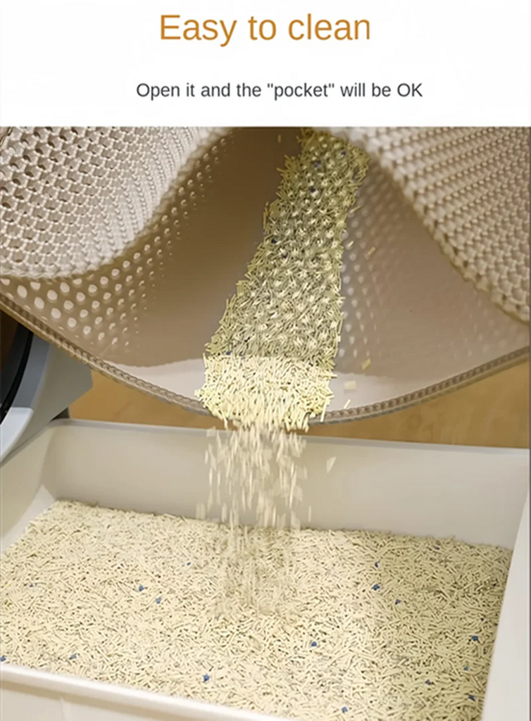 Cat Litter Mat - Double Layer | Cat Litter Box Waterproof Mat | Non-slip Sand Cat Pad | Foldable Washable Mat | Pet Clean Supplies