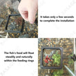 Aquarium Feeding Ring Floating Food Tray with Suction Cup – Square Fish Feeder (Black & Blue)