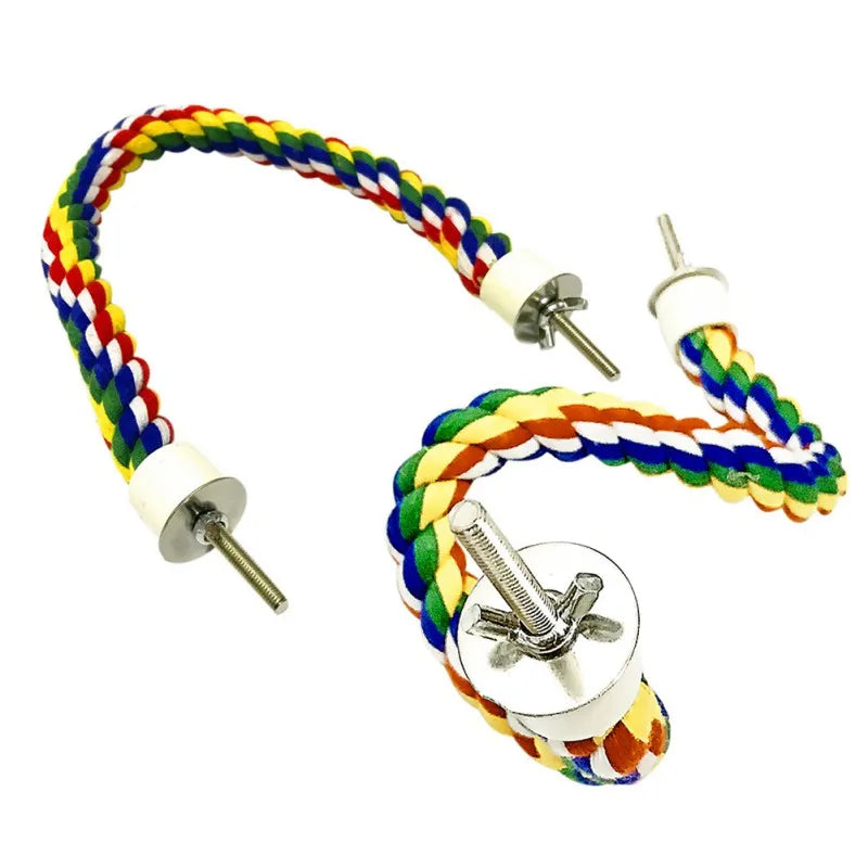 Parrot Bird Standing Toys | Cotton Rope Colorful Toy Chew Perches for Bird Cage | Woven Rope Bird Accessories | Parrot Toys