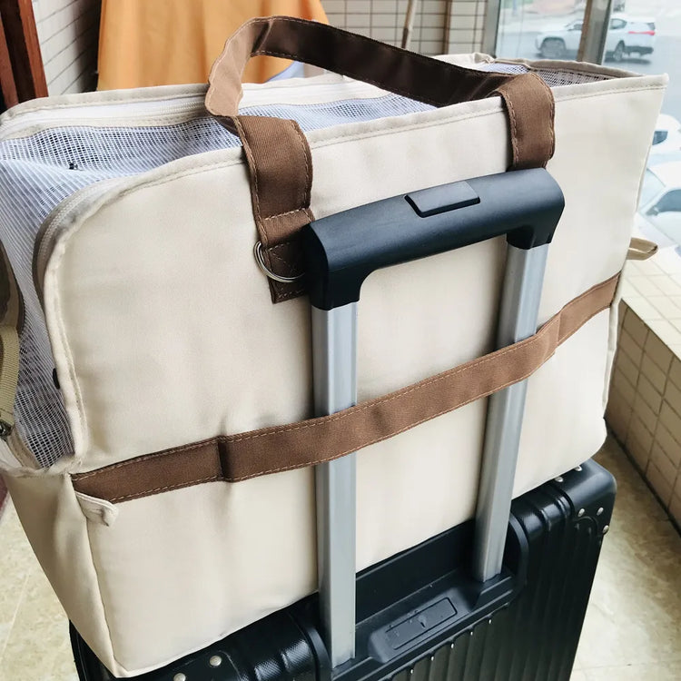 Portable Soft-Sided Pet Carrier Bag – Breathable Travel Duffle for Small Dogs and Cats